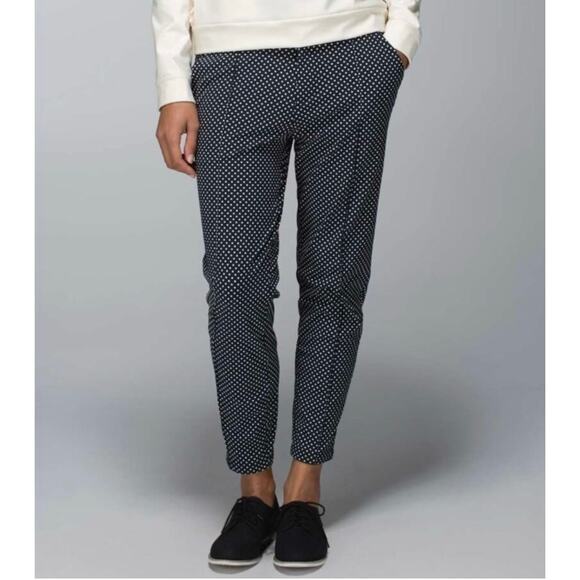 Lululemon Departure Pant Biggy Dot Printed Black Ghost Women's Size 6 Polka Dot - Picture 1 of 7